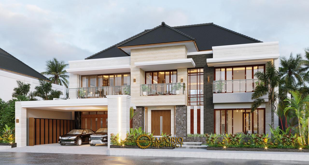 Desain Tampak Depan Tanpa Pagar Rumah Modern 2 Lantai Bapak Daniel di Bengkulu 1