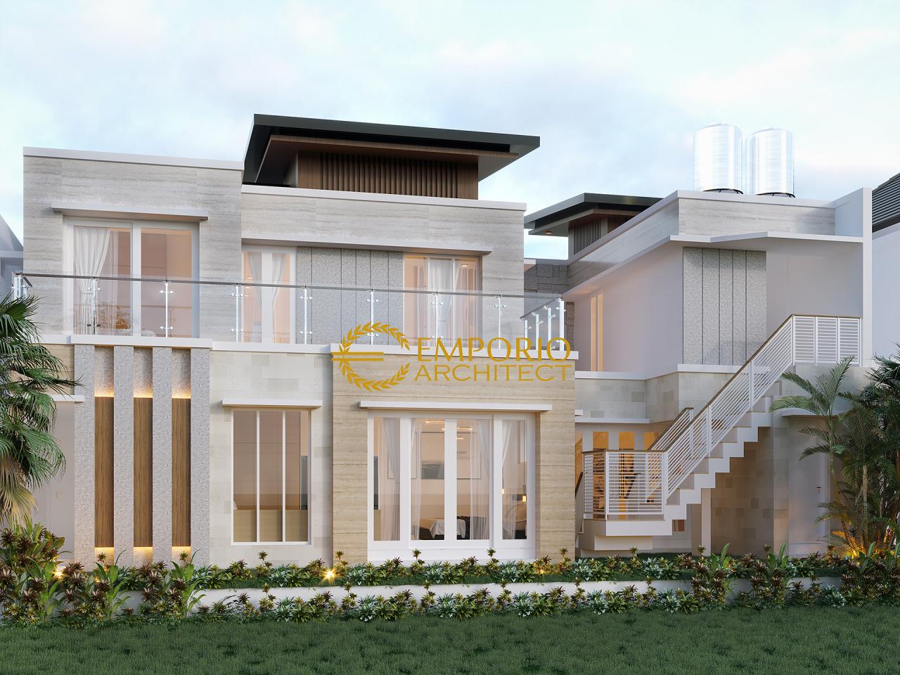 Desain Tampak Belakang Rumah Modern 2 Lantai Bapak Himawan di Surabaya 3