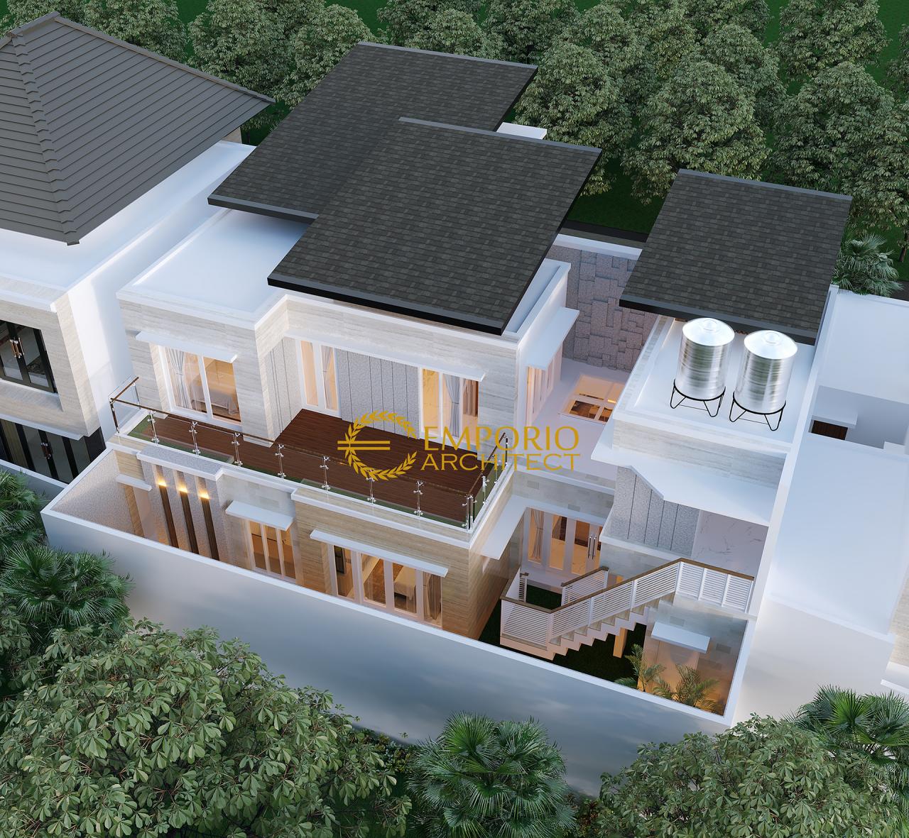 Desain Master Plan Tampak Belakang Rumah Modern 2 Lantai Bapak Himawan di Surabaya 5