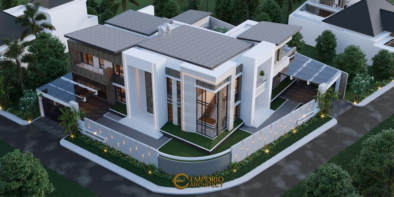 Desain Master Plan Tampak Depan Rumah Modern 2 Lantai Bapak Melky Tjiang di Palu, Sulawesi Tengah 5