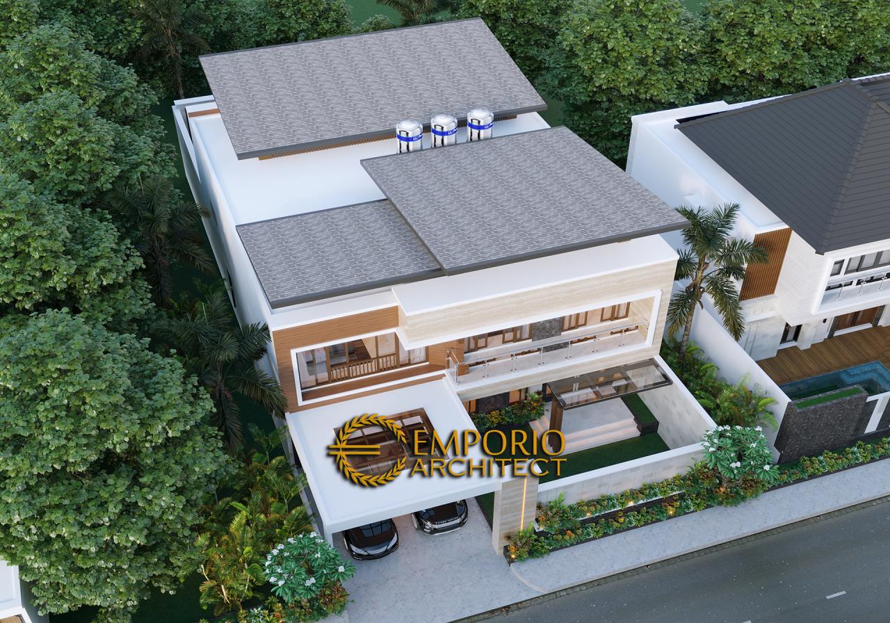Desain Bird View Rumah Modern 2 Lantai Bapak Mikhael Tri Sutrisno di Pematang Siantar, Sumatera Utara 4