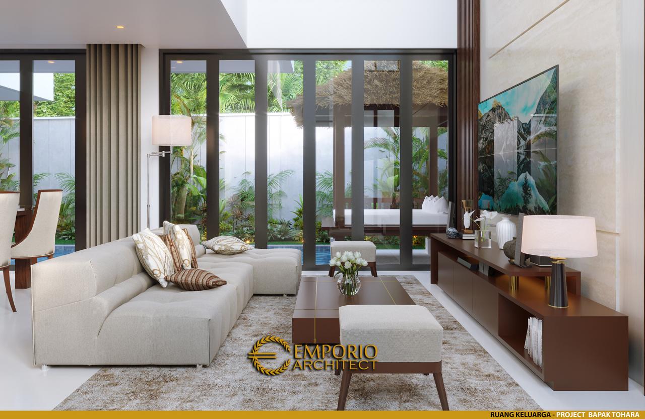 Desain Ruang Keluarga Rumah Modern 2 Lantai Bapak T di Citraland, Jakarta 6