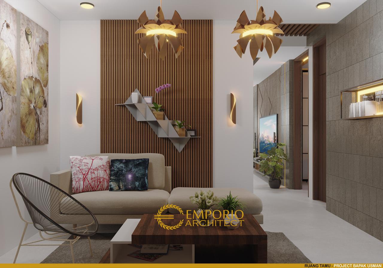 Desain Ruang Tamu Rumah Modern 2 Lantai Bapak Usman di Tangerang, Banten 7
