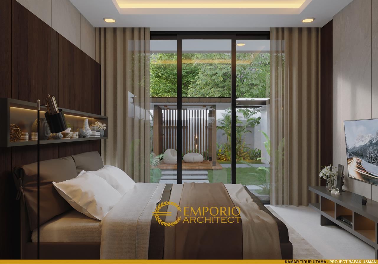 Desain Kamar Tidur Utama Rumah Modern 2 Lantai Bapak Usman di Tangerang, Banten 12