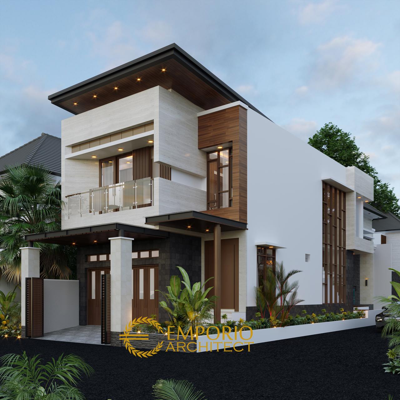 Desain Tampak Samping Rumah Modern 2 Lantai Ibu Silvi di Surabaya 2