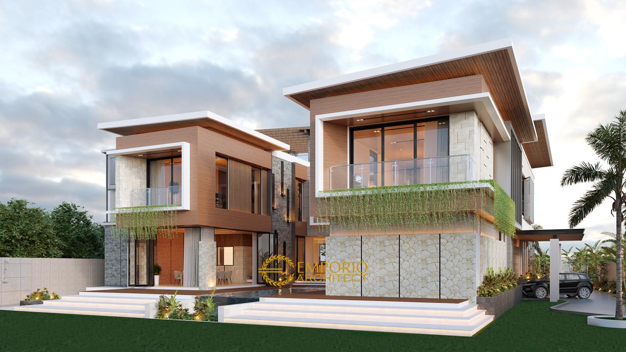 Desain Tampak Samping Rumah Modern 2 Lantai Ibu Tina di Majalengka, Jawa Barat 2