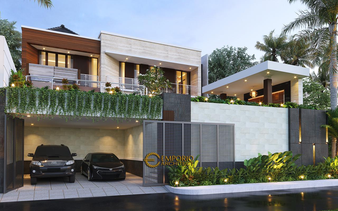 Desain Rumah Modern 2.5 Lantai Ibu Cristine di Jimbaran, Badung, Bali - Tampak Depan 1