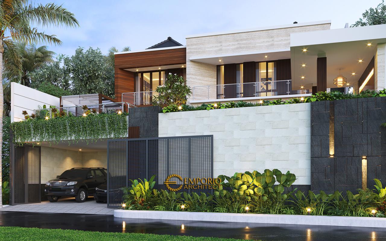 Desain Tampak Depan 2 Rumah Modern 2.5 Lantai Ibu Cristine di Jimbaran, Badung, Bali 2