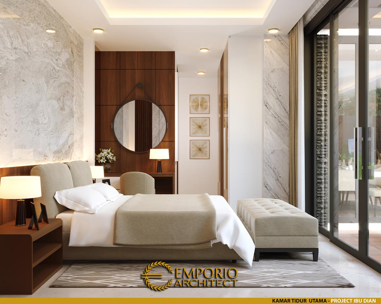 Desain Kamar Tidur Utama Rumah Modern 2.5 Lantai Ibu Dian di Bandung 6