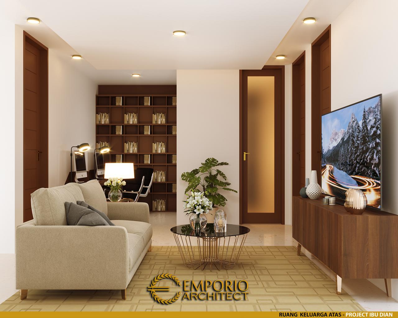 Desain Ruang Keluarga Atas Rumah Modern 2.5 Lantai Ibu Dian di Bandung 7