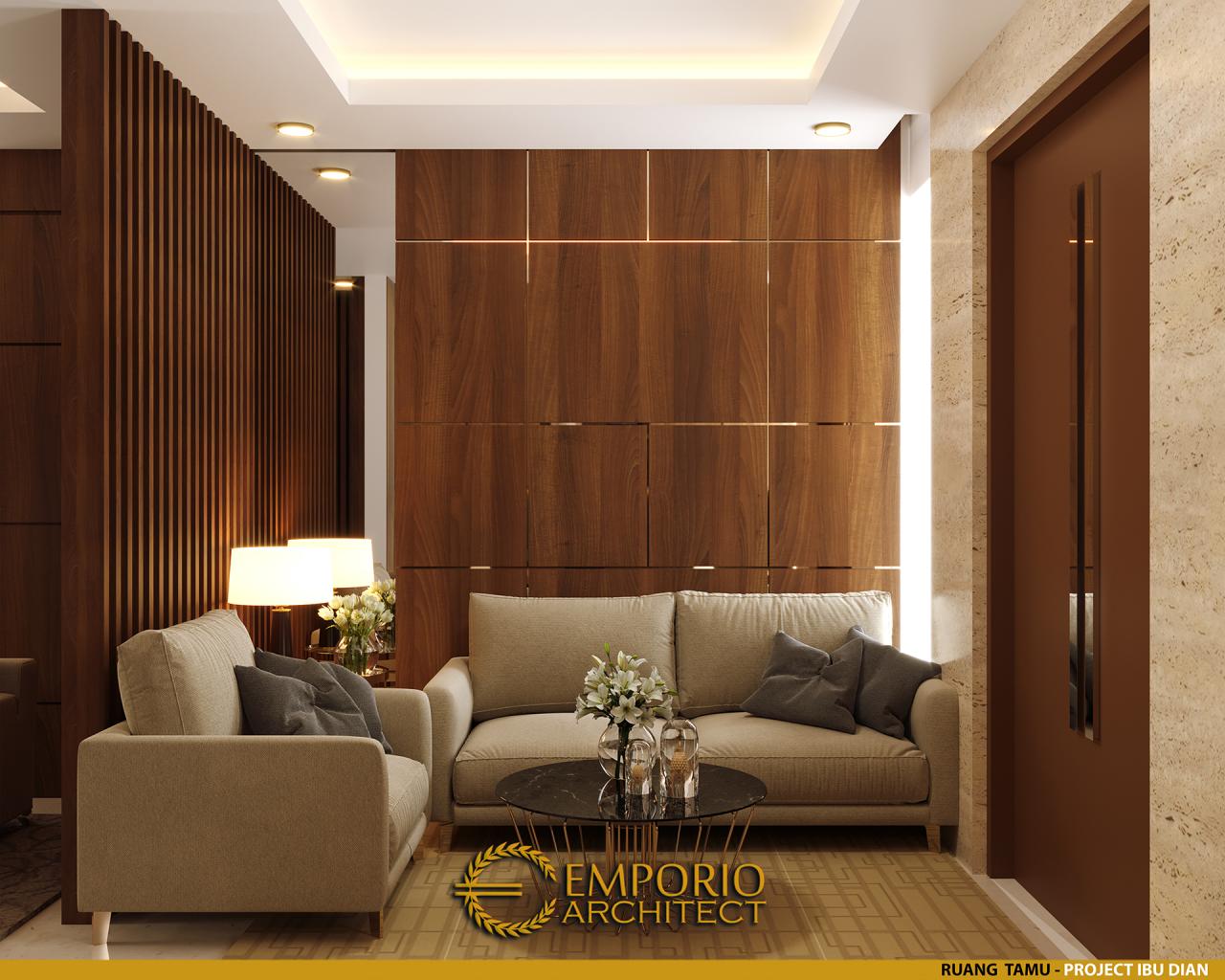 Desain Ruang Tamu Rumah Modern 2.5 Lantai Ibu Dian di Bandung 3