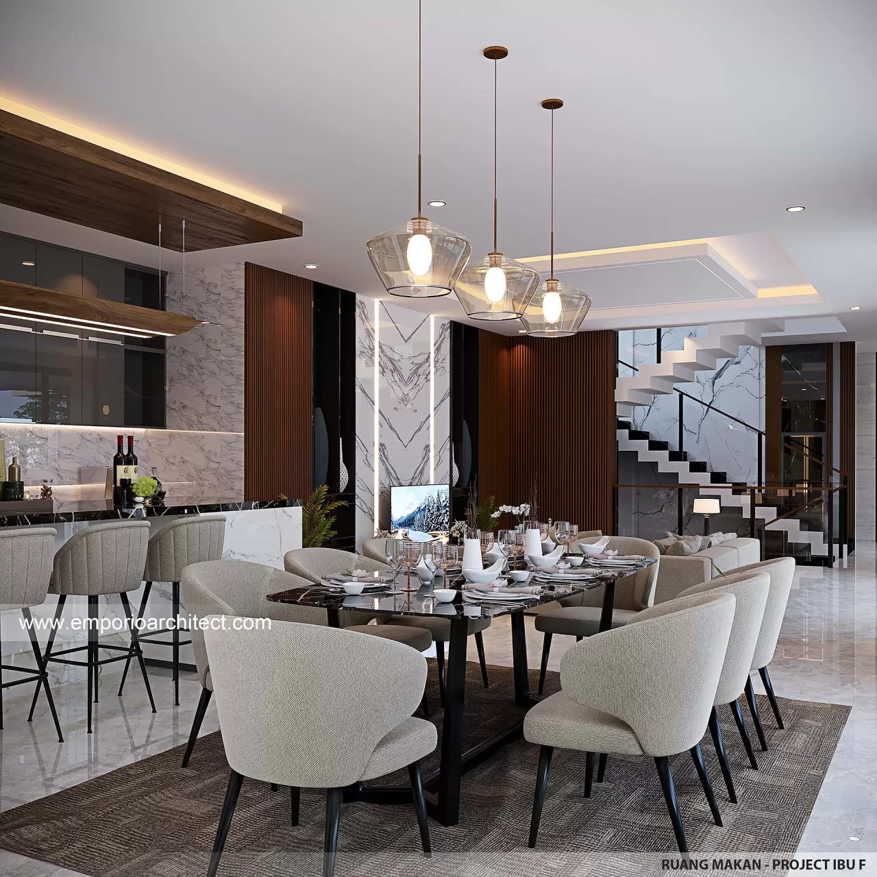 Desain Ruang Makan Rumah Modern 2.5 Lantai Ibu FNA di Bali 32592