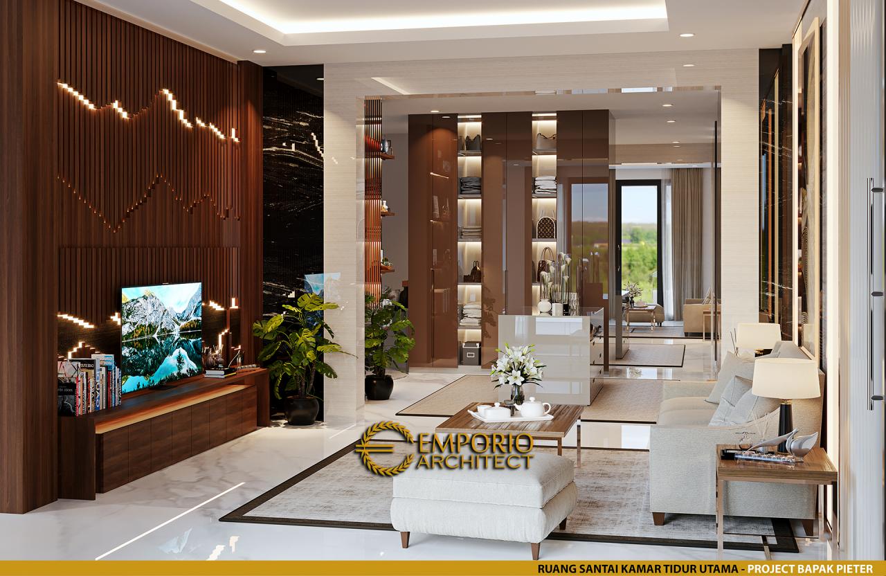 Desain Ruang Santai Kamar Tidur Utama Rumah Modern 2.5 Lantai Bapak Pieter di Makassar, Sulawesi Selatan 14