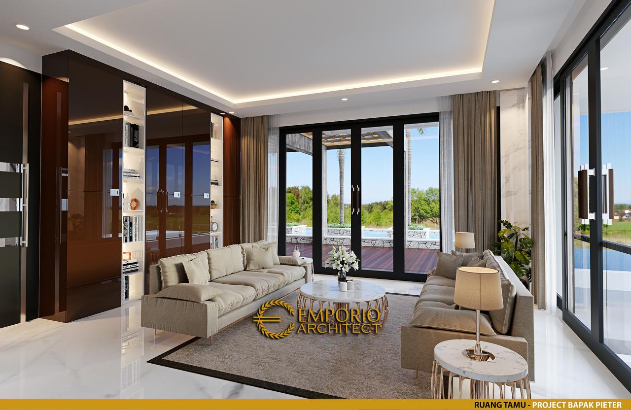 Desain Ruang Tamu Rumah Modern 2.5 Lantai Bapak Pieter di Makassar, Sulawesi Selatan 4