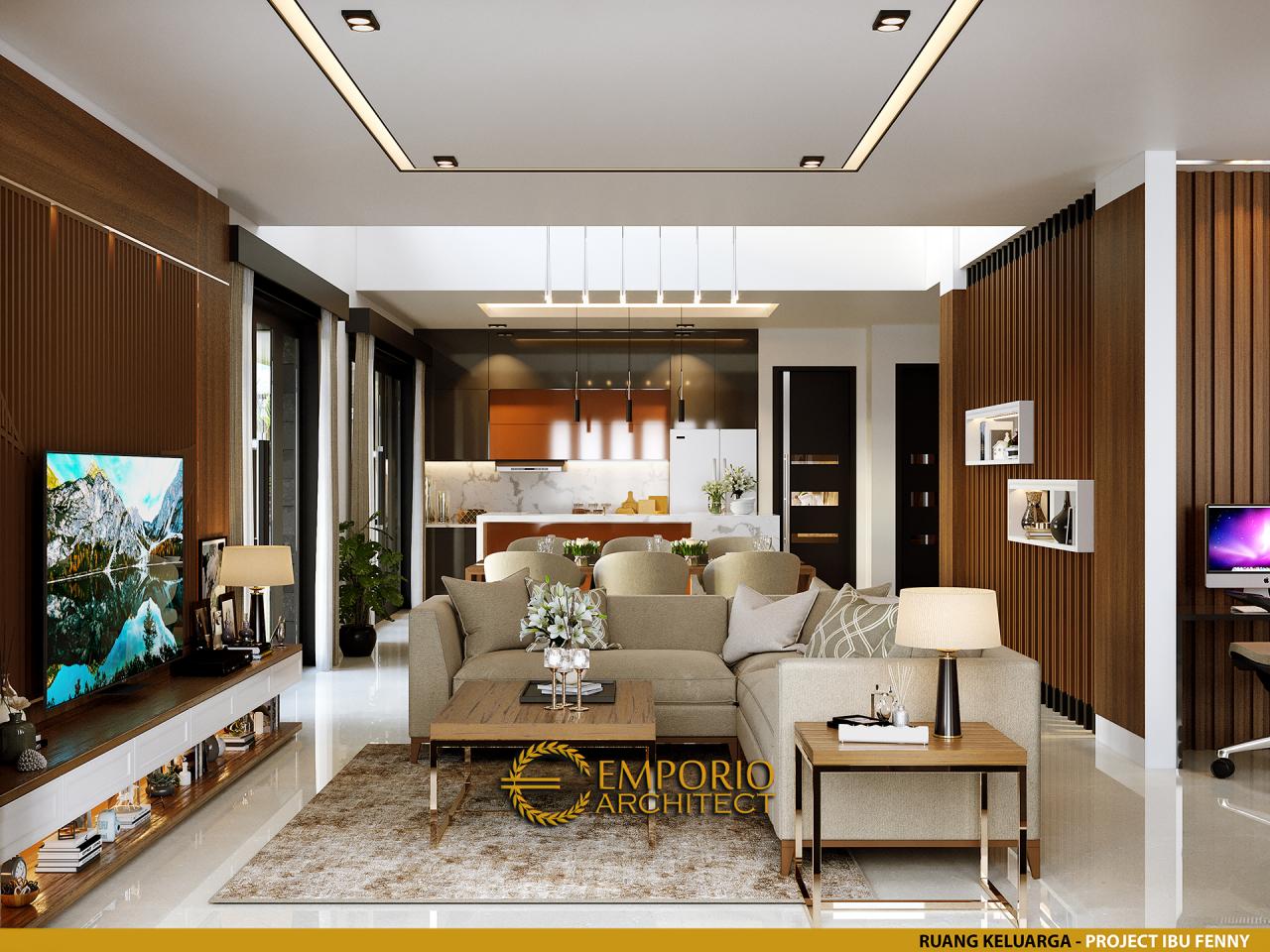 Desain Ruang Keluarga Rumah Modern 2.5 Lantai Ibu Fenny di Manado 4