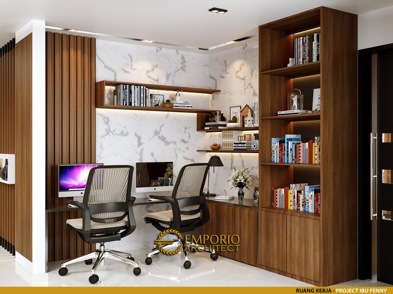 Desain Ruang Kerja Rumah Modern 2.5 Lantai Ibu Fenny di Manado 6