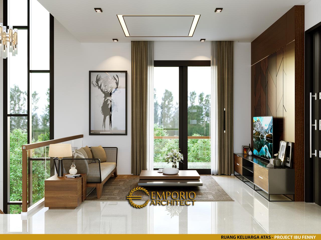 Desain Ruang Keluarga Atas Rumah Modern 2.5 Lantai Ibu Fenny di Manado 8