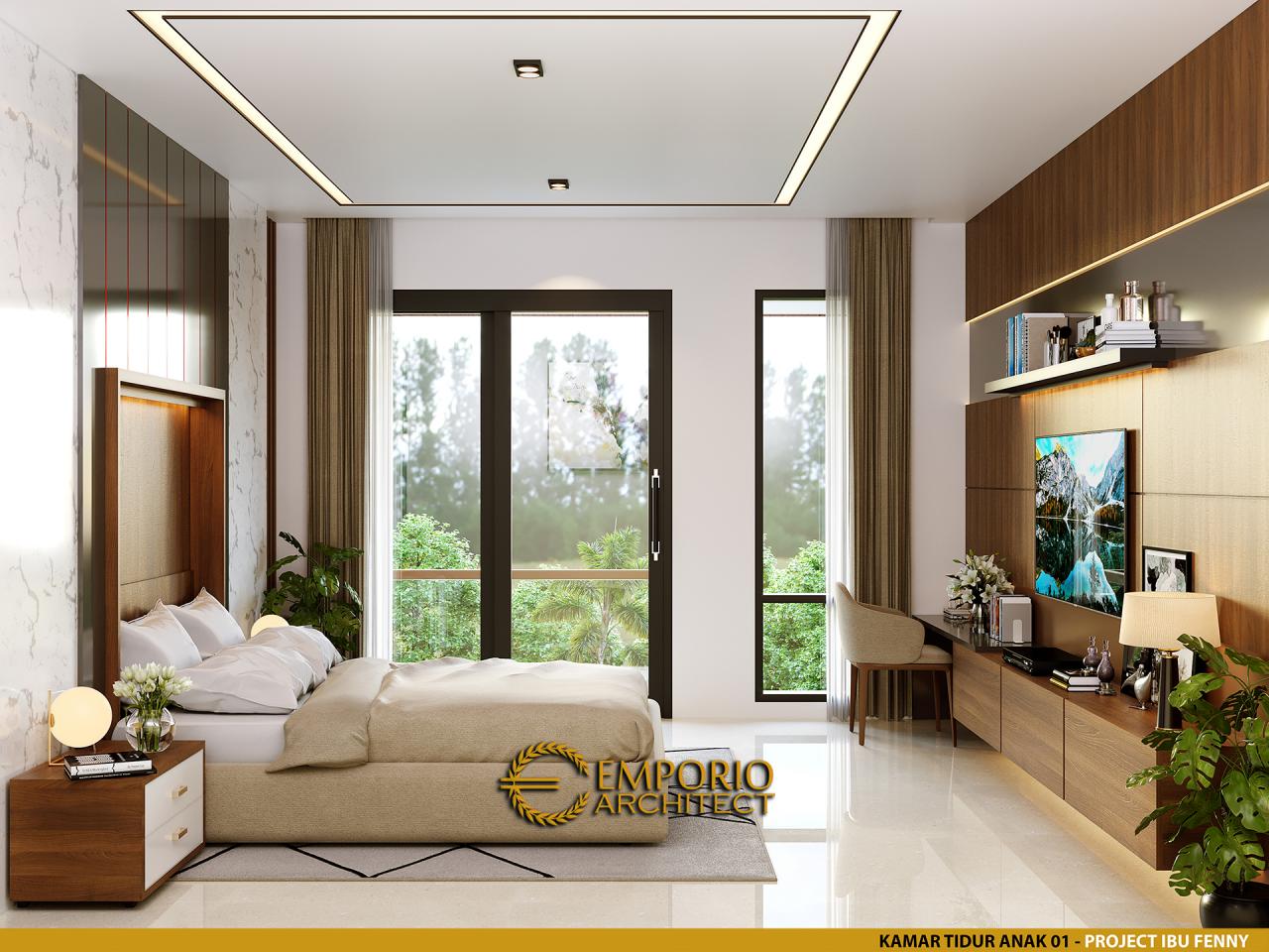 Desain Kamar Tidur Anak 1 Rumah Modern 2.5 Lantai Ibu Fenny di Manado 9