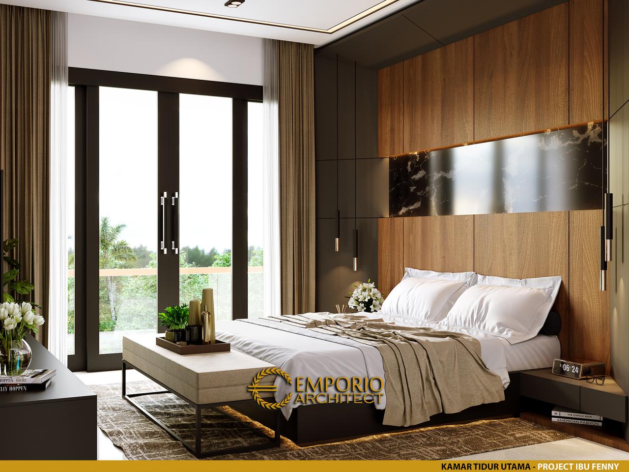 Desain Kamar Tidur Utama Rumah Modern 2.5 Lantai Ibu Fenny di Manado 10