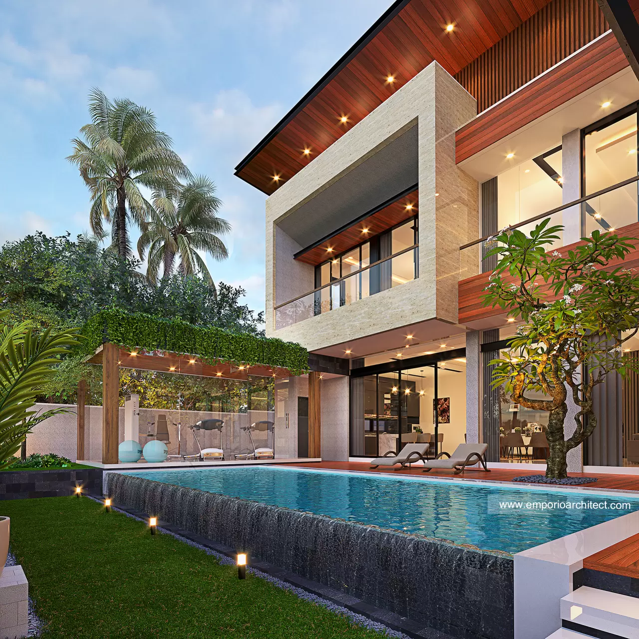 Desain Tampak Samping 2 Rumah Modern 2.5 Lantai Bapak BBG di BSD, Tangerang Selatan, Banten 22179