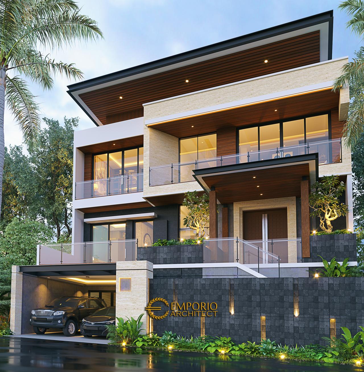 Desain Tampak Depan 2 Rumah Modern 2.5 Lantai Bapak Atang di Bandung, Jawa Barat 2