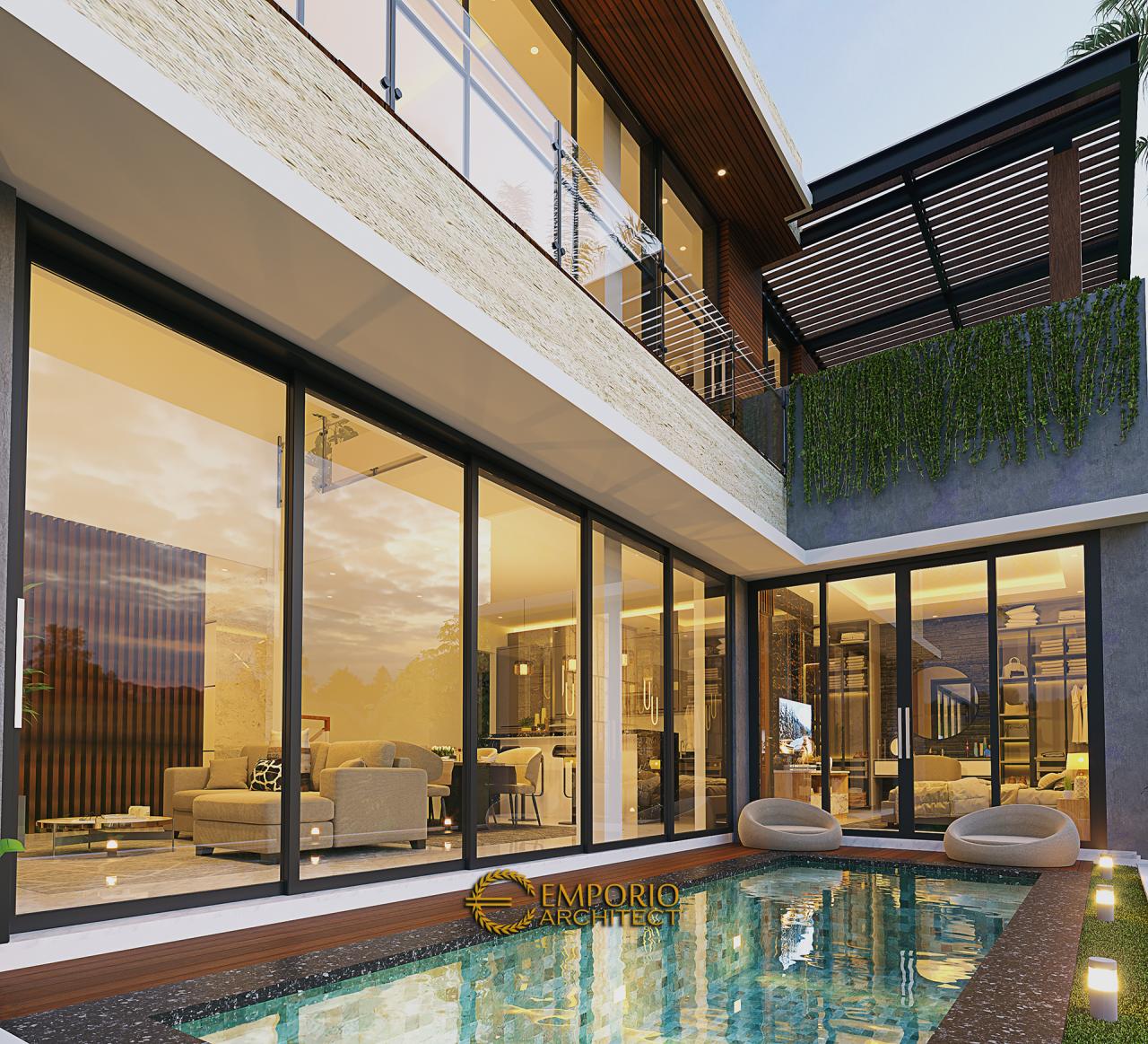 #eksteriortampakbelakang - Desain Rumah Modern 2 Setengah Lantai