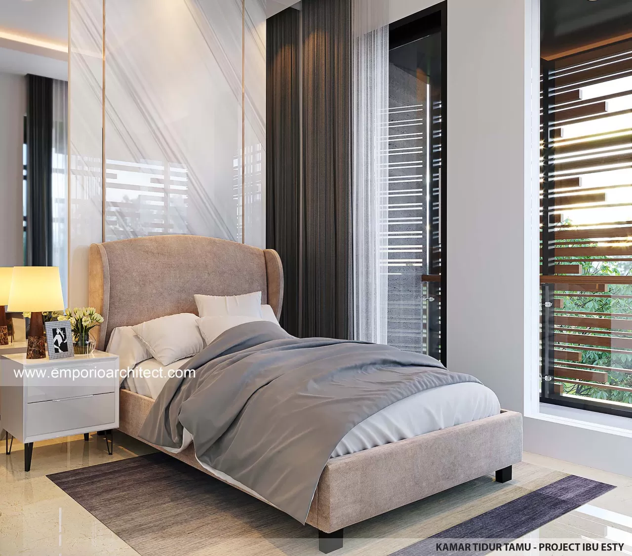 Desain Kamar Tidur Tamu Rumah Modern 2.5 Lantai Ibu EST di Semarang 27764