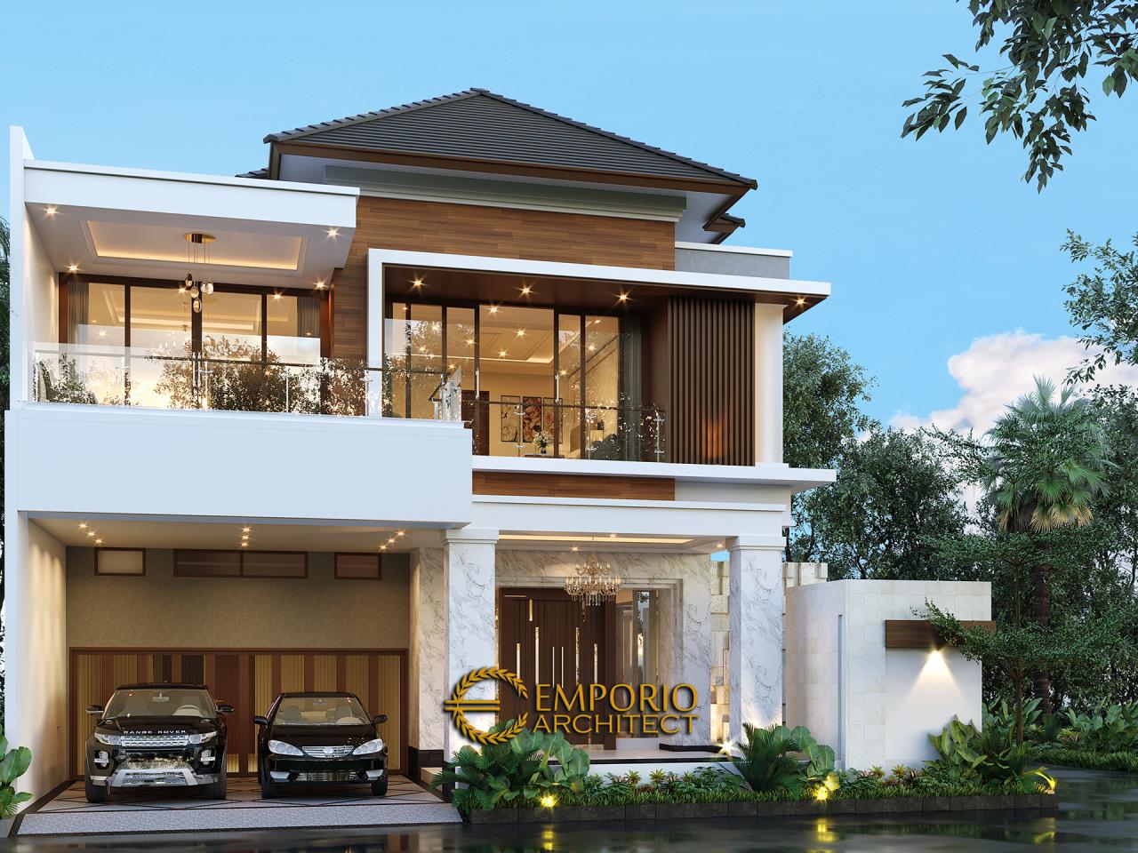 Desain Tampak Depan 2 Rumah Modern 2.5 Lantai Ibu Yoke di Jakarta Timur 2
