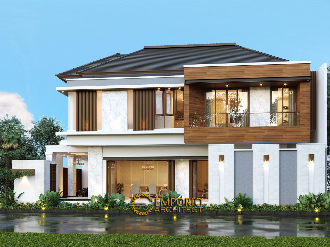 Desain Tampak Samping Rumah Modern 2.5 Lantai Ibu Yoke di Jakarta Timur 3
