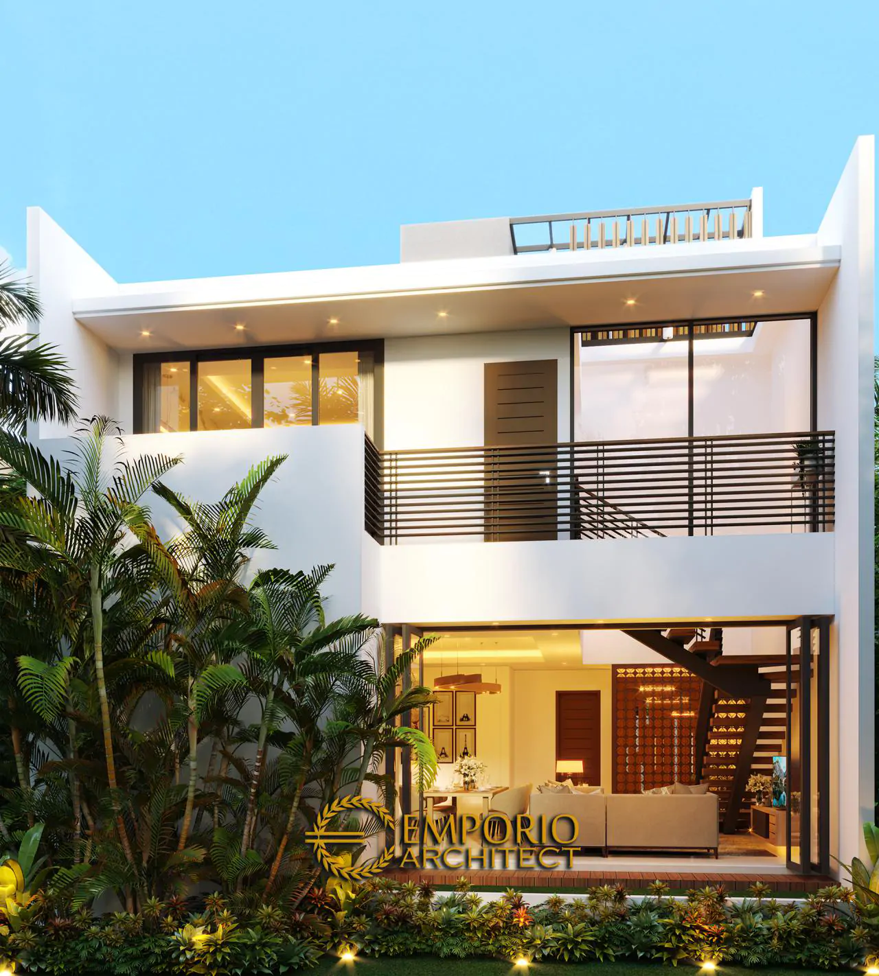 Desain Tampak Belakang Rumah Modern 2.5 Lantai Bapak Fauzan di Bekasi, Jawa Barat 11948