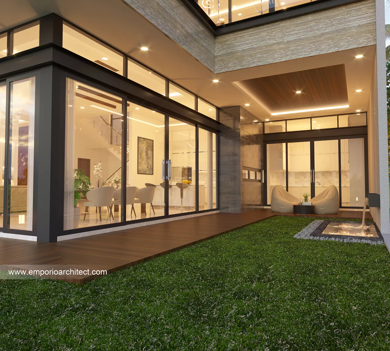 Desain Tampak Detail Samping Rumah Modern 2.5 Lantai Mrs. LDY di Jakarta 25378