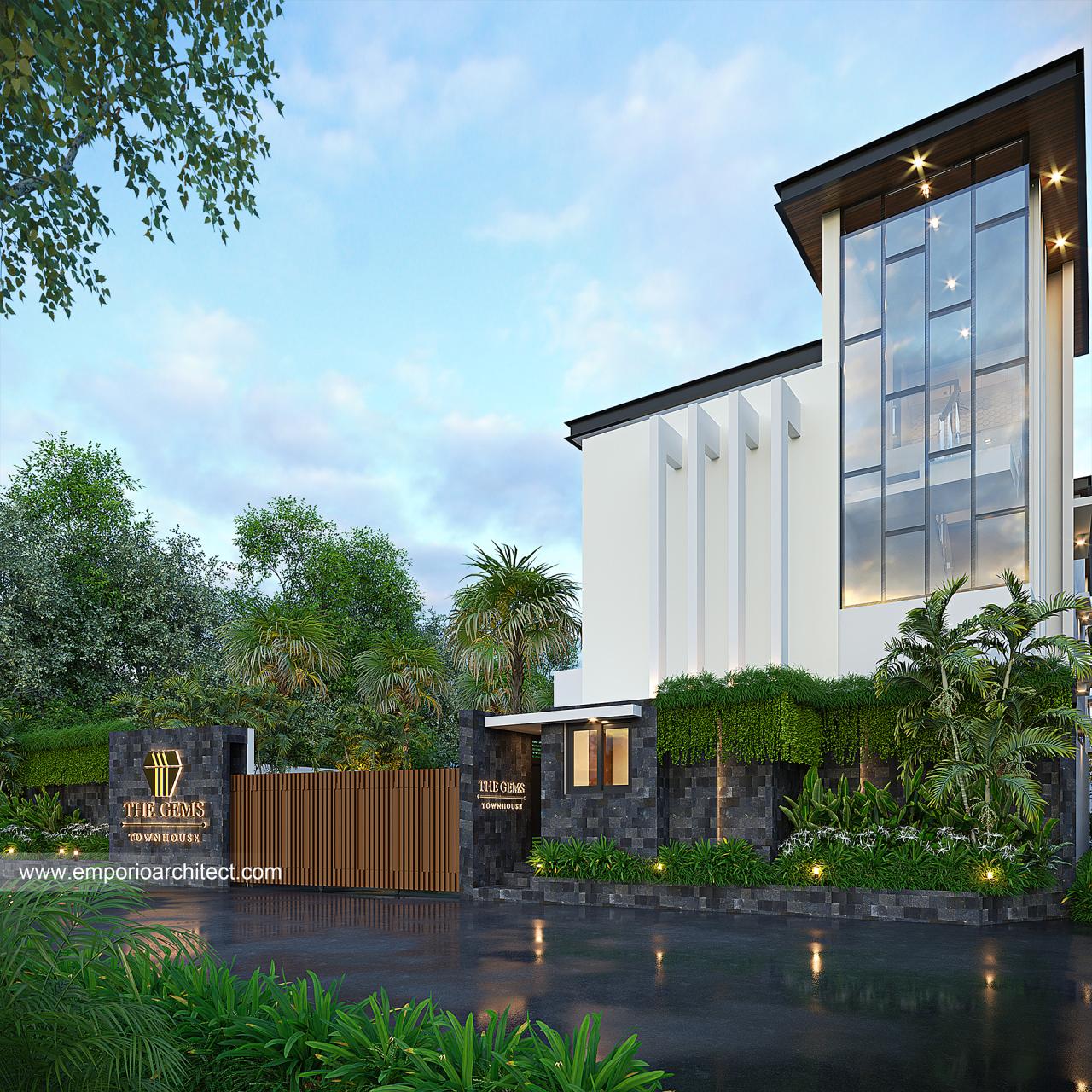 Desain Tampak Gate Depan 2 Perumahan The Gems Townhouse Modern 2.5 ...