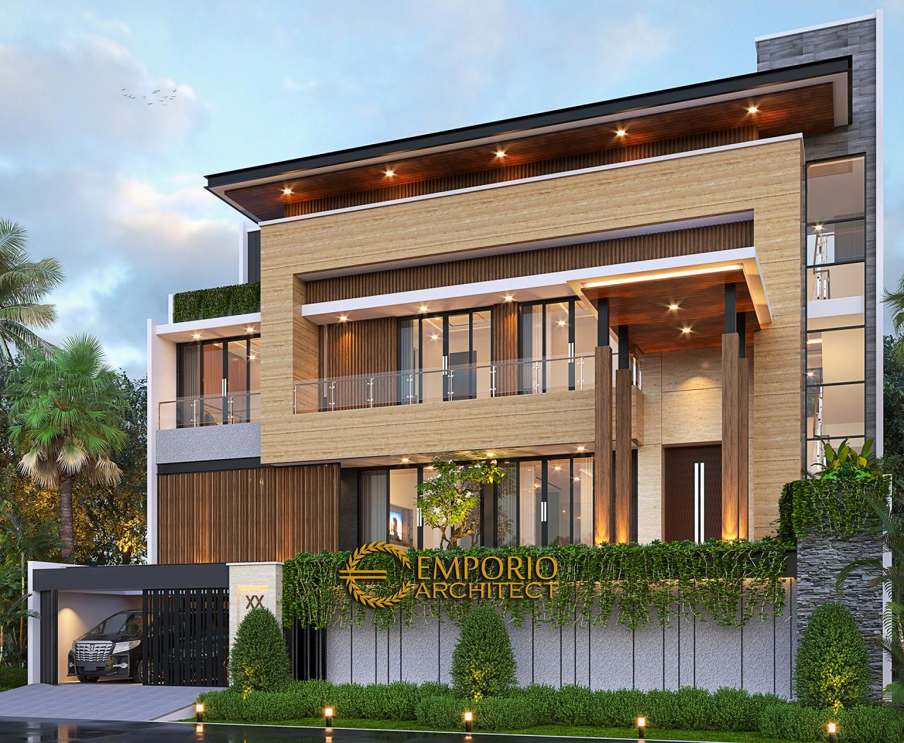 Desain Tampak Depan 2 Rumah Modern 2.5 Lantai Bapak Syoffa di Jakarta Timur 2