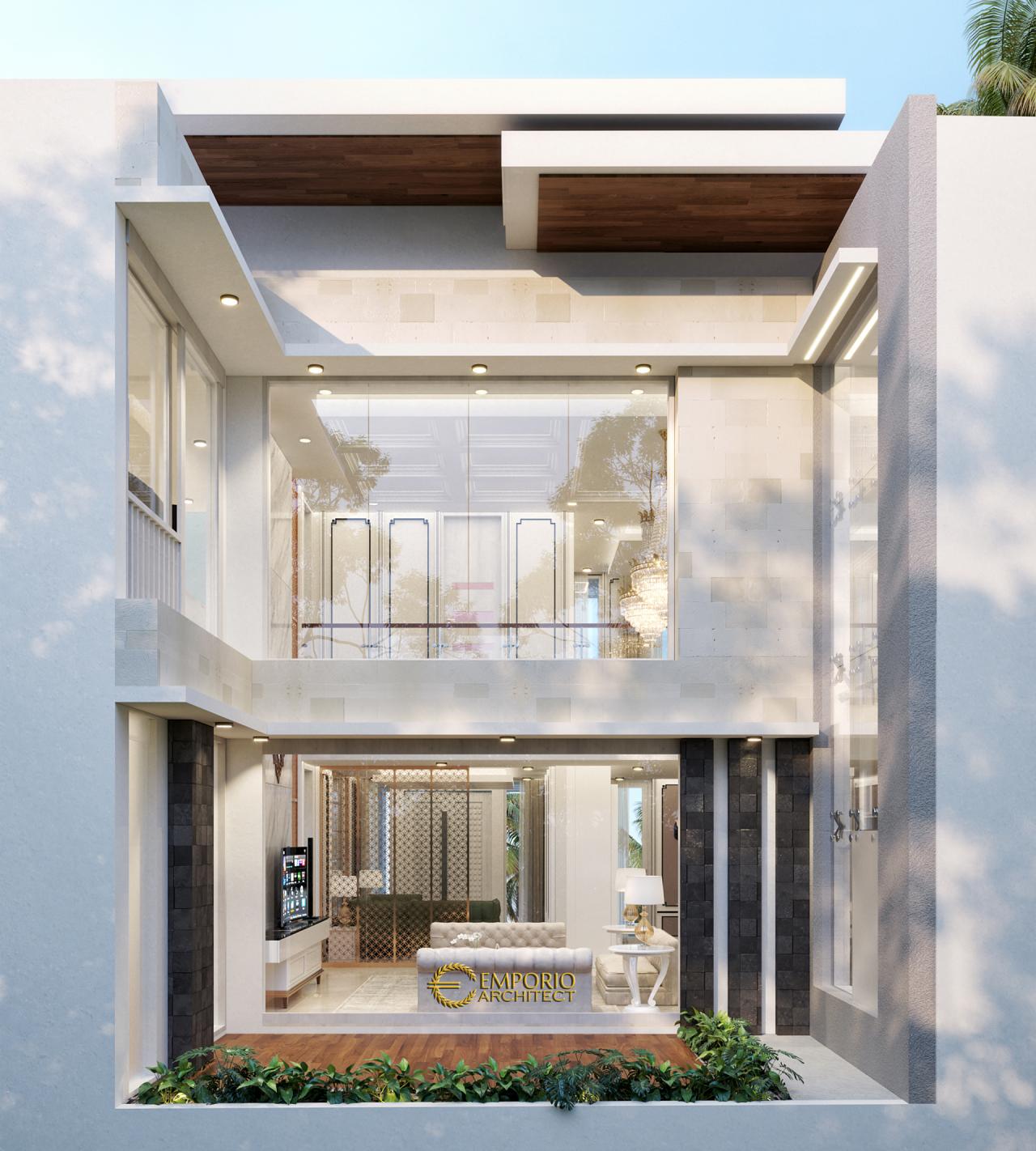 Desain Tampak Belakang Rumah Modern 2.5 Lantai Ibu Purie di Bandung, Jawa Barat 2