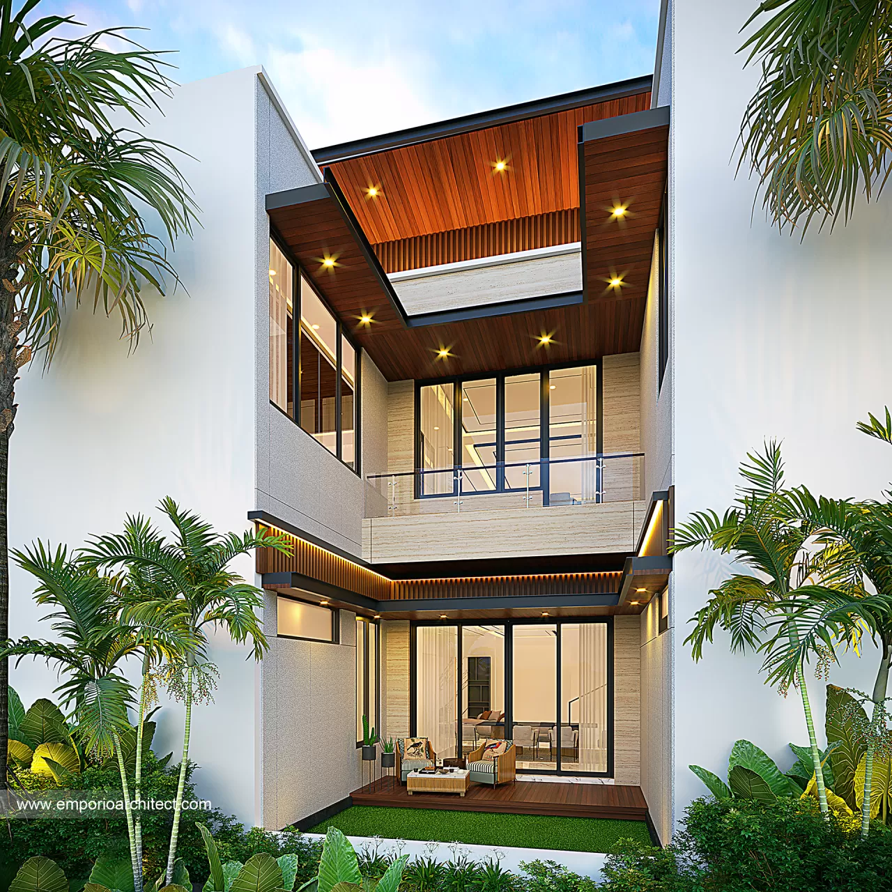 Desain Tampak Belakang Rumah Modern 2.5 Lantai Bapak DRS Type A di Bandung 30107