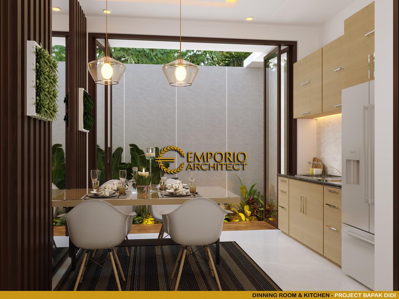 Desain Ruang Makan dan Dapur Tanpa Pagar Rumah Modern 2.5 Lantai Bapak Didi di Jakarta Selatan 7
