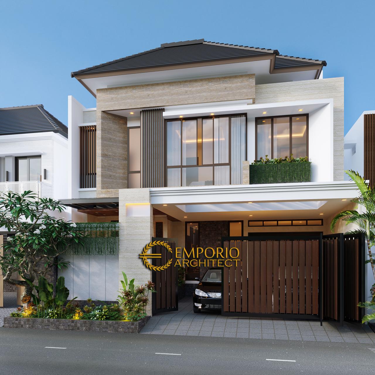 Desain Tampak Depan Dengan Pagar Rumah Modern 2.5 Lantai Bapak Didi di Jakarta Selatan 2
