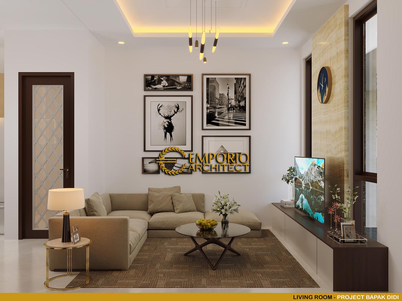 Desain Ruang Keluarga Tanpa Pagar Rumah Modern 2.5 Lantai Bapak Didi di Jakarta Selatan 6