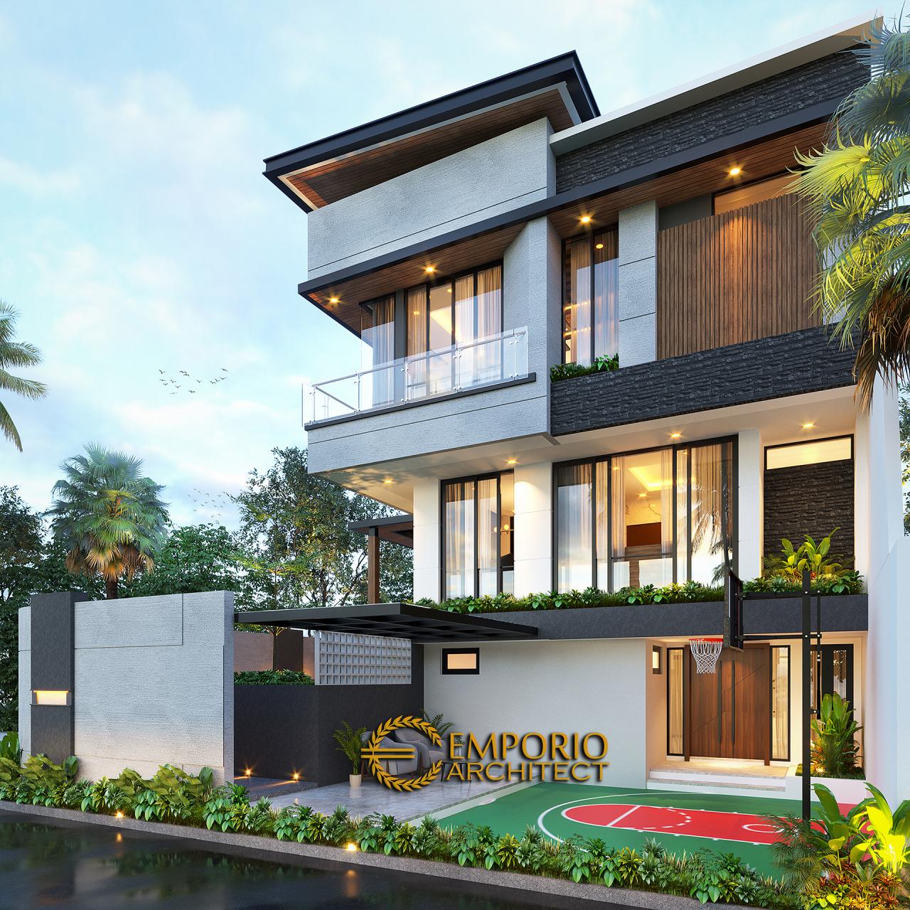 Desain Tampak Samping Rumah Modern 3 Lantai Bapak Ben di Jakarta 4