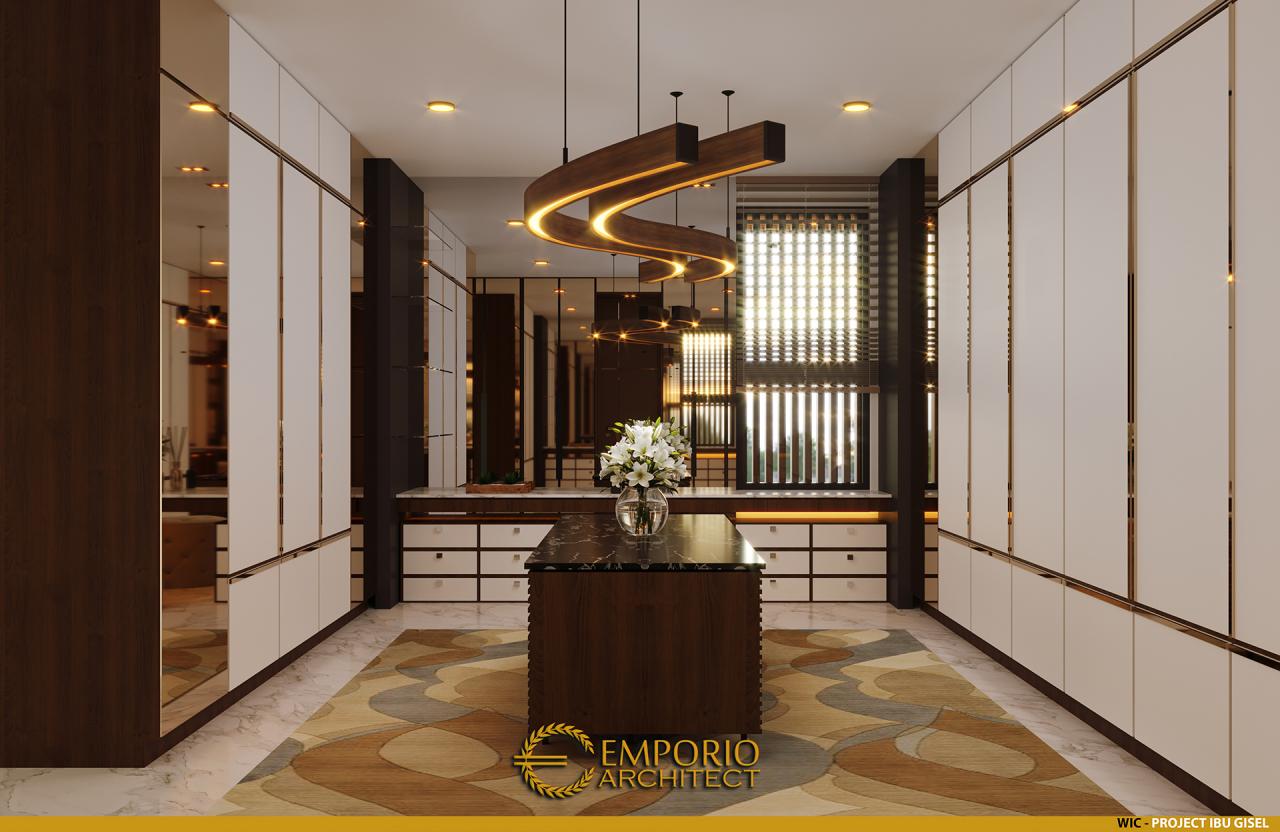 Desain Walk In Closet Rumah Modern 3 Lantai Ibu Gisel di Jakarta Utara 10