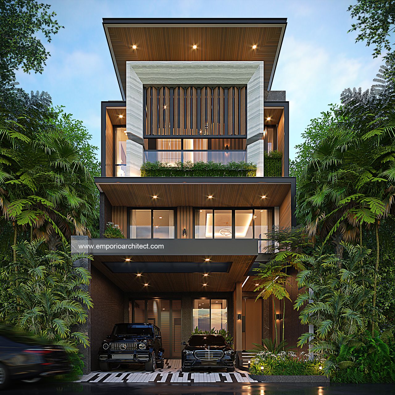 Gambar Desain Rumah Modern 3 Lantai Bapak STJ di  Jakarta Barat