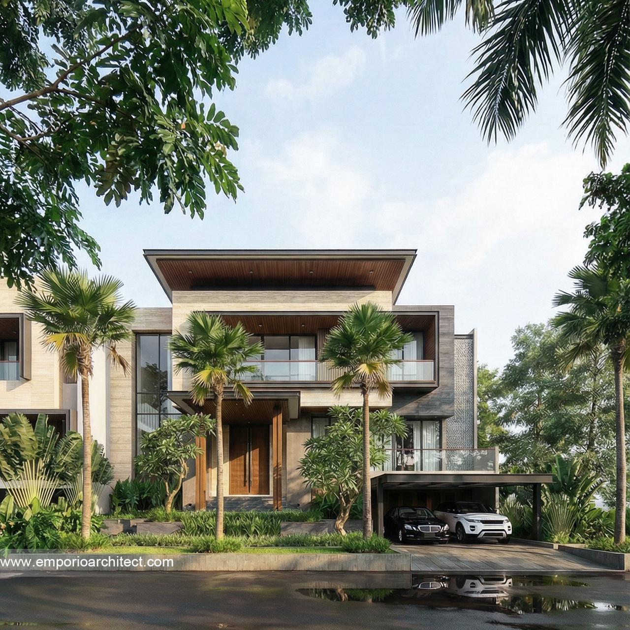 Gambar Desain Rumah Modern 3 Lantai Ibu SHR 1319 di  BSD, Tangerang Selatan