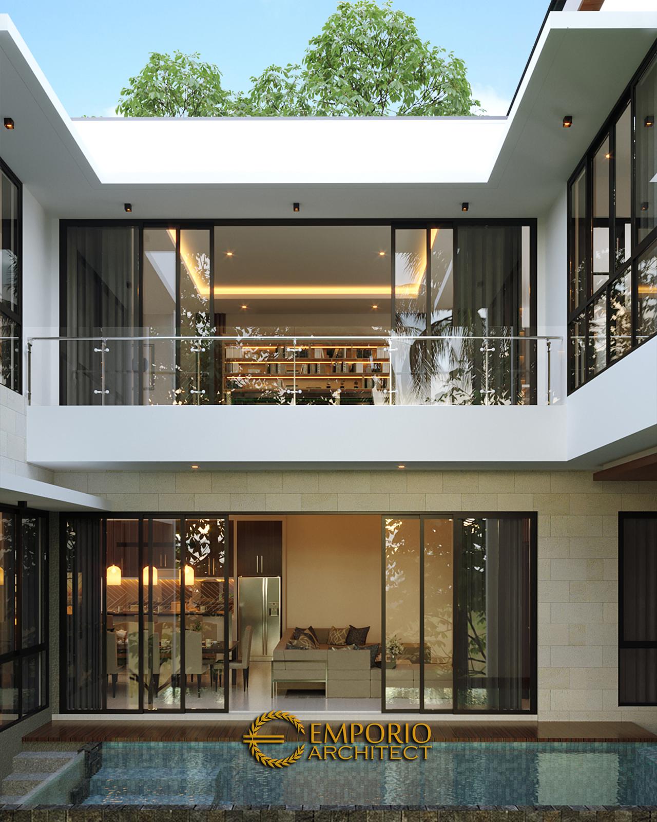 Desain Tampak Belakang Rumah Modern 3 Lantai Ibu Yasmin di Bogor, Jawa Barat 4