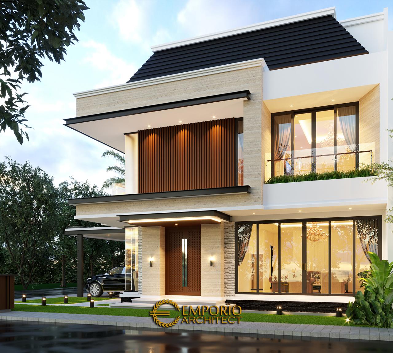 Desain Tampak Samping 2 Rumah Modern 3 Lantai Ibu Melani di Ciracas, Jakarta Timur 3