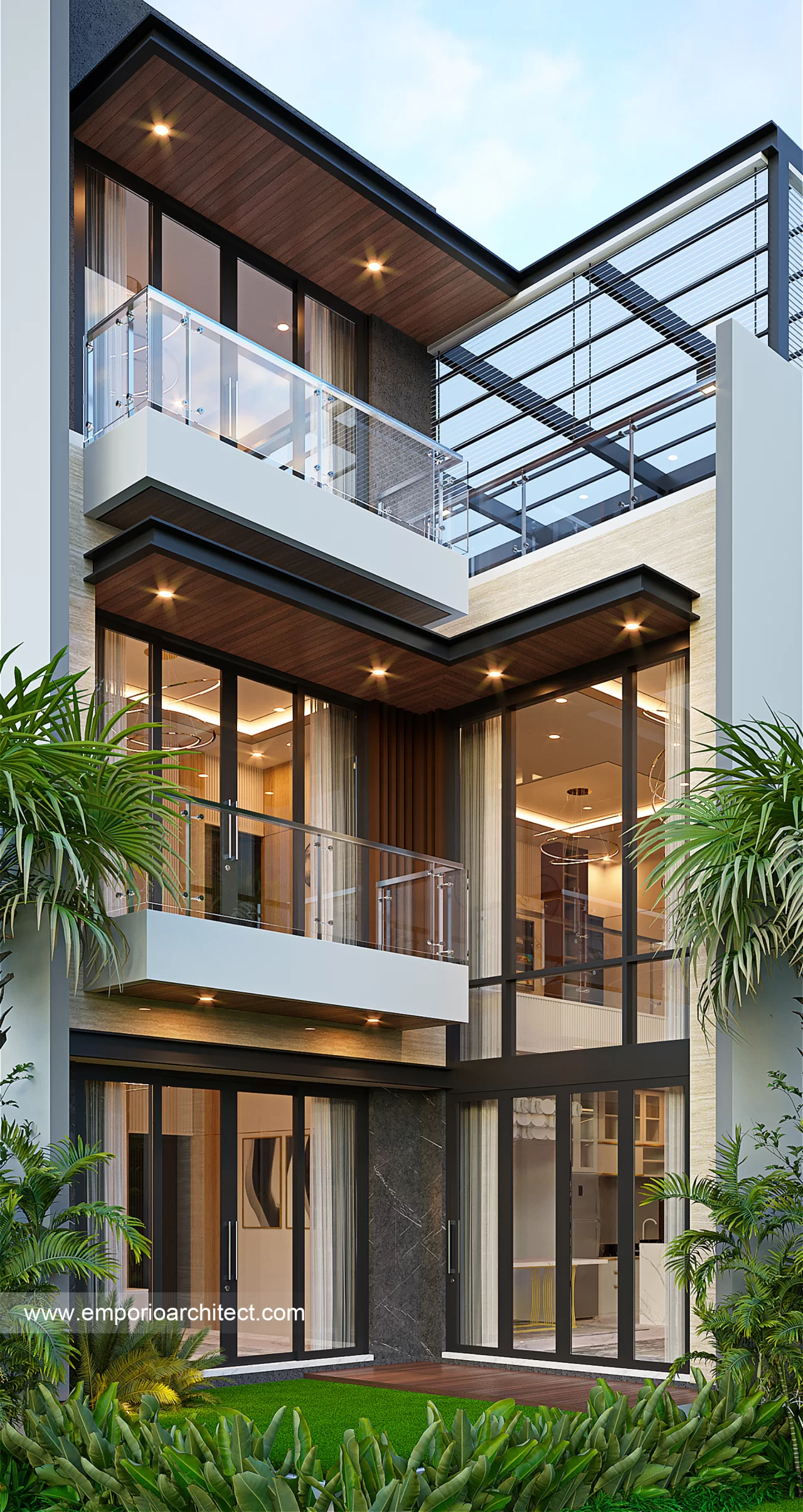 Desain Tampan Belakang Rumah Modern 3 Lantai Ibu OLV di Surabaya 43155