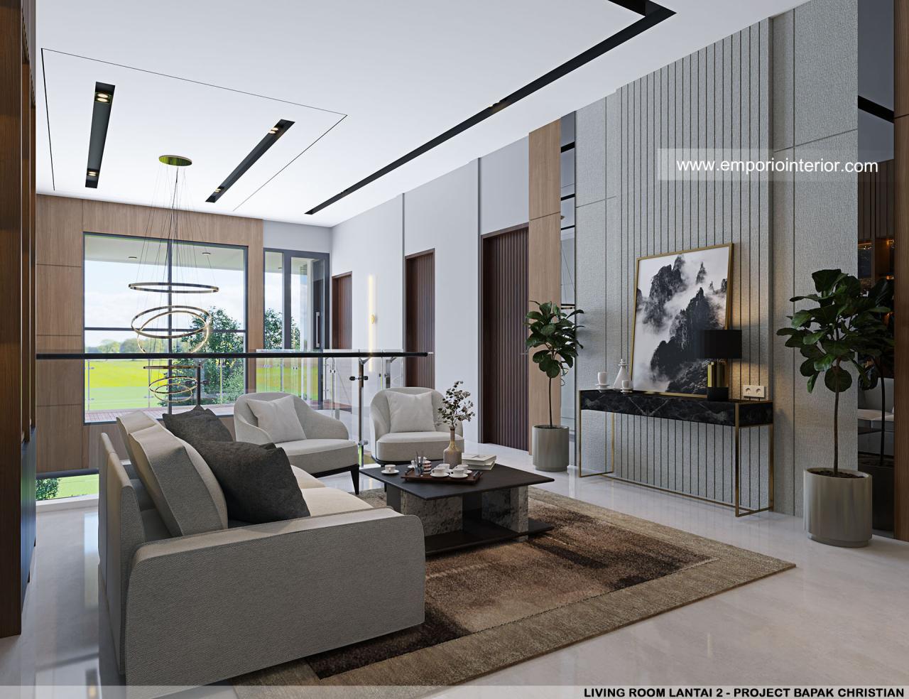 Desain Ruang Keluarga Lantai 2 Rumah Modern 3 Lantai Bapak Christian Di 