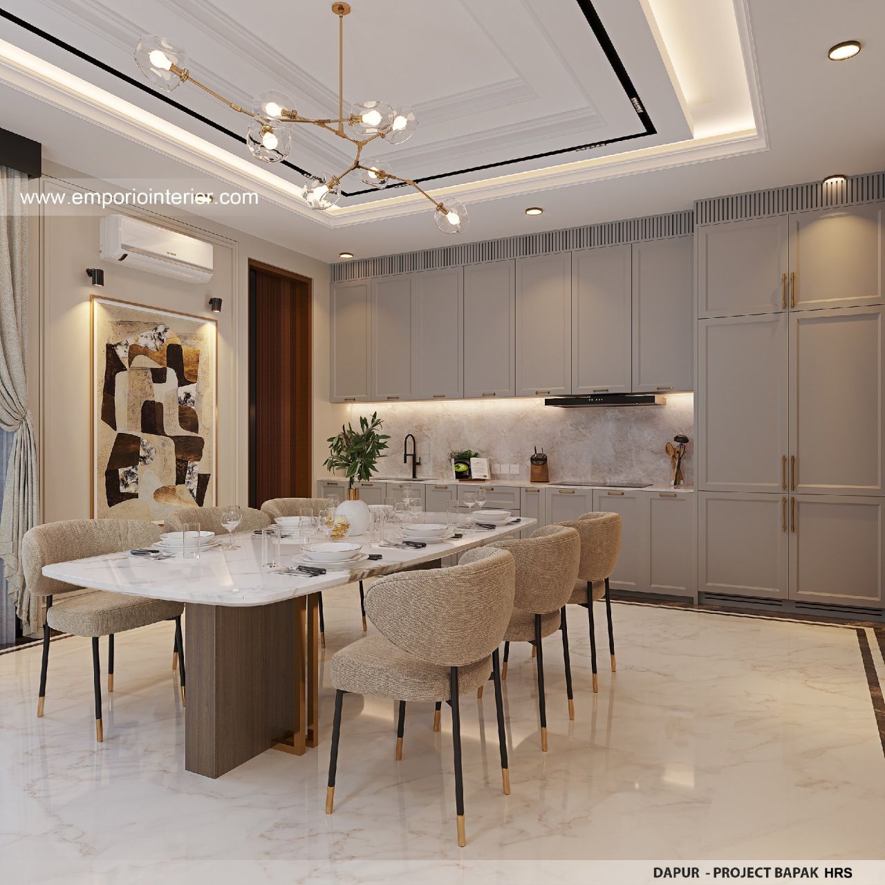 Desain Dapur Rumah Modern 3 Lantai Bapak HRS di Medan 51262 - Desain Dapur