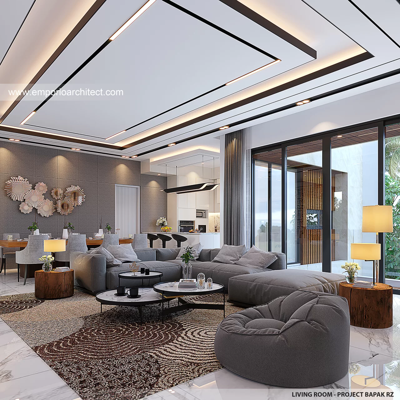 Desain Ruang Keluarga Rumah Modern 3 Lantai Bapak RZ di Cipinang, Jakarta Timur 44474