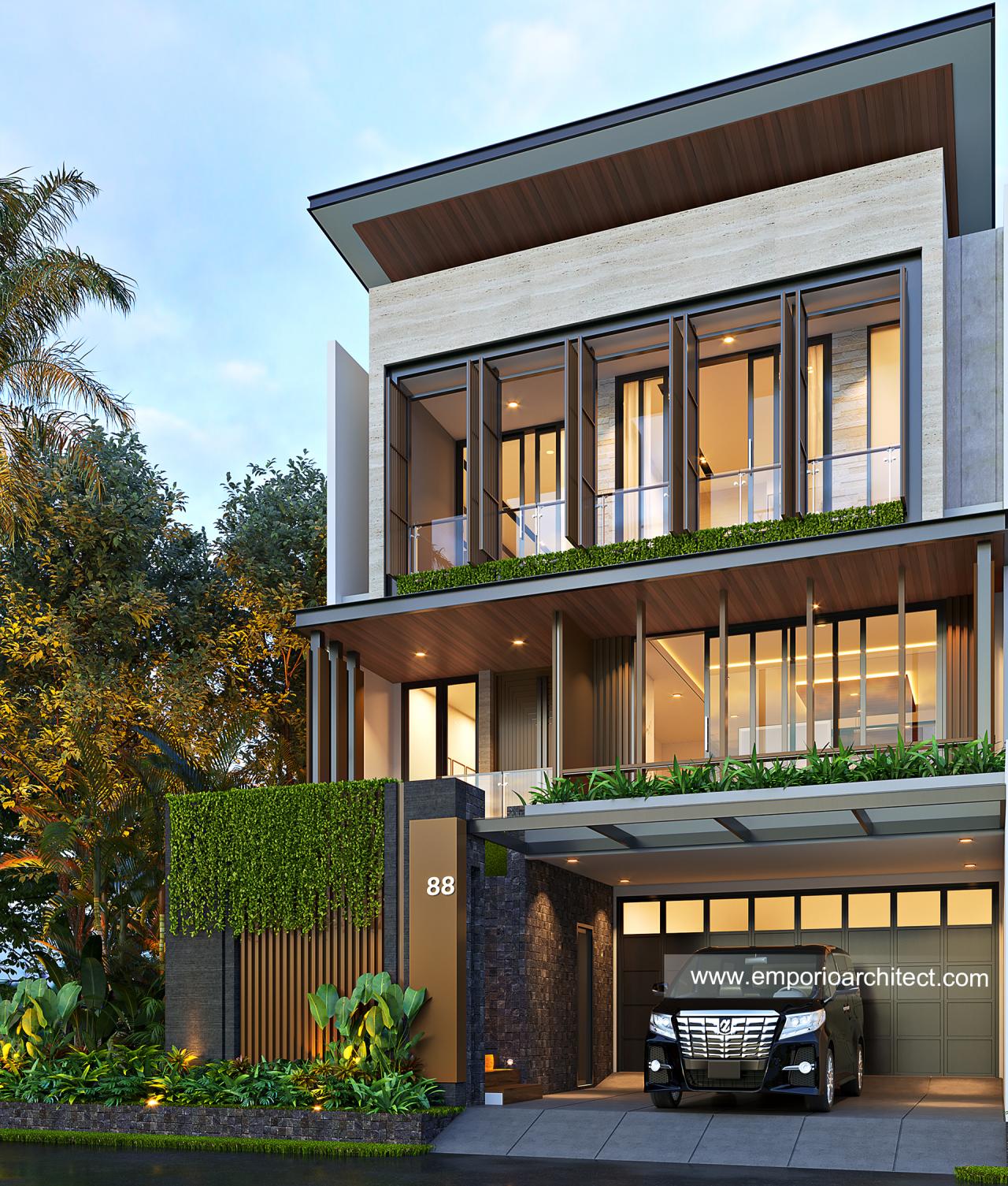 Desain Rumah Modern 3 Lantai Bapak WLL 1241 di Jakarta Barat