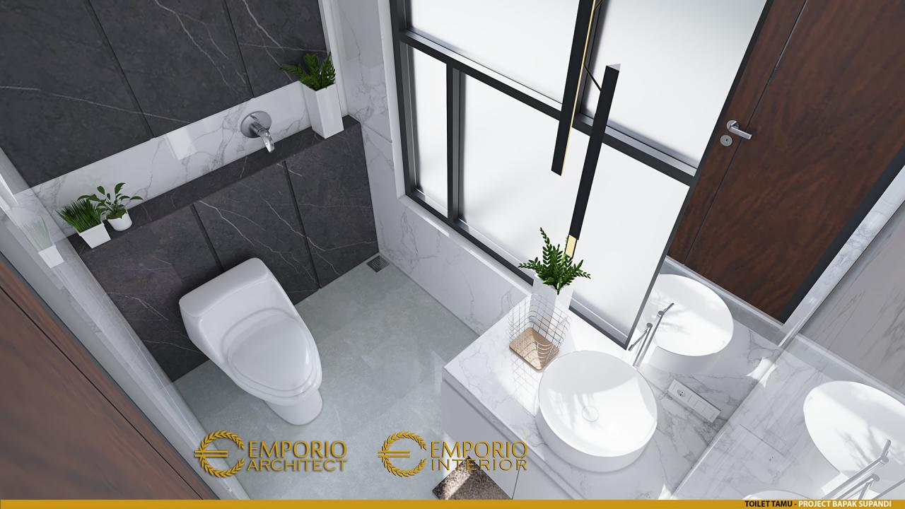 Desain Toilet Tamu Rumah Modern 3 Lantai Bapak Supandi di Jakarta 